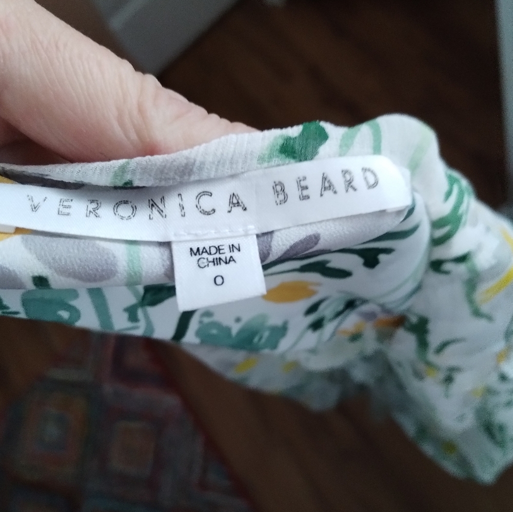 Veronica Beard Dakota Daisy Print Silk Dress 0 - Picture 4 of 5